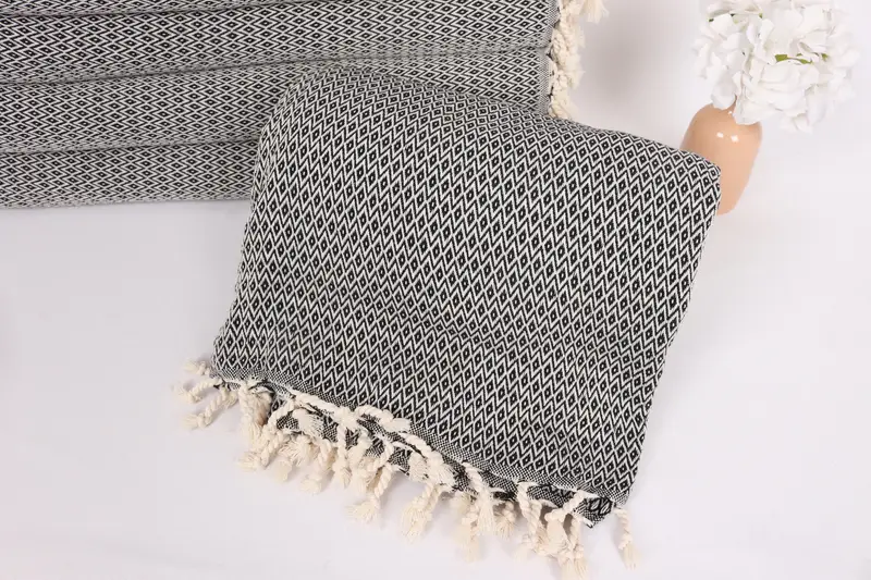 96x80 Cotton Diamond Towel, Personalized Gifts, Woven Throw Blanket, Best Friend Wedding Gift, Xmas Gifts, Wedding Favors, Custom Shower Curtain - 4