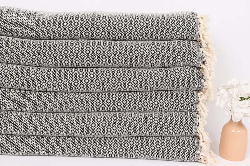 96x80 Cotton Diamond Towel, Personalized Gifts, Woven Throw Blanket, Best Friend Wedding Gift, Xmas Gifts, Wedding Favors, Custom Shower Curtain - 3