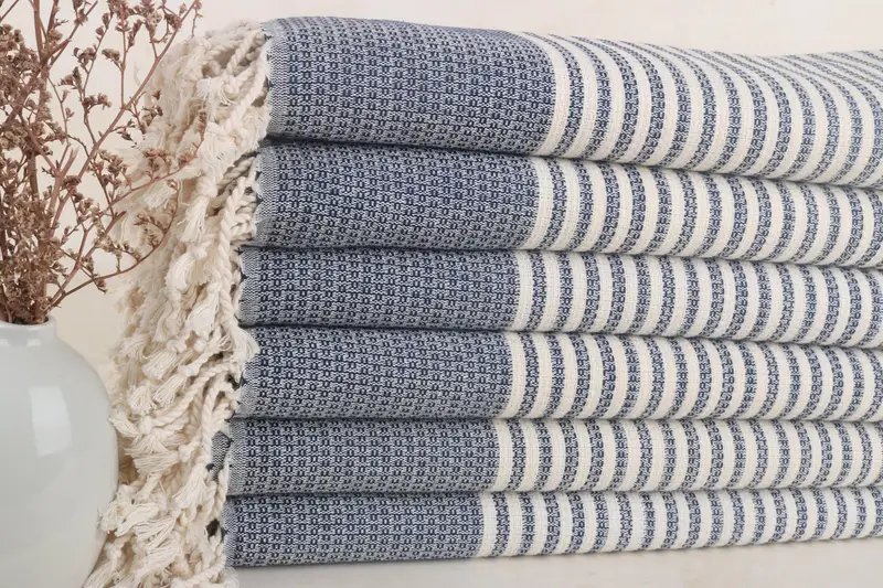 Gift For Best Friend, 68x40 Cotton Striped Towel, Scarf Towel, Quick-Dry Beach Towel, Turkish Towel USA, Bridemaids Beach Towel, Best Friend Gift - 2