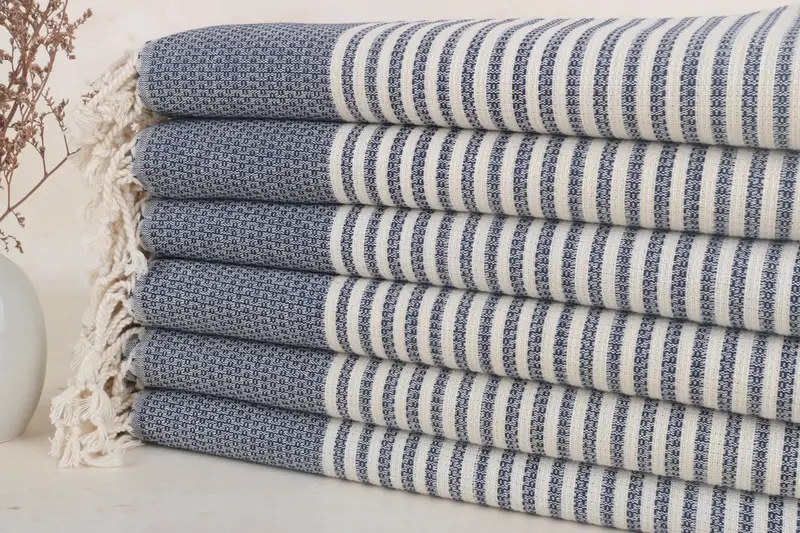 Gift For Best Friend, 68x40 Cotton Striped Towel, Scarf Towel, Quick-Dry Beach Towel, Turkish Towel USA, Bridemaids Beach Towel, Best Friend Gift - 1