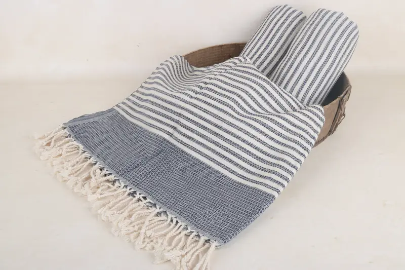 Gift For Best Friend, 68x40 Cotton Striped Towel, Scarf Towel, Quick-Dry Beach Towel, Turkish Towel USA, Bridemaids Beach Towel, Best Friend Gift - 6