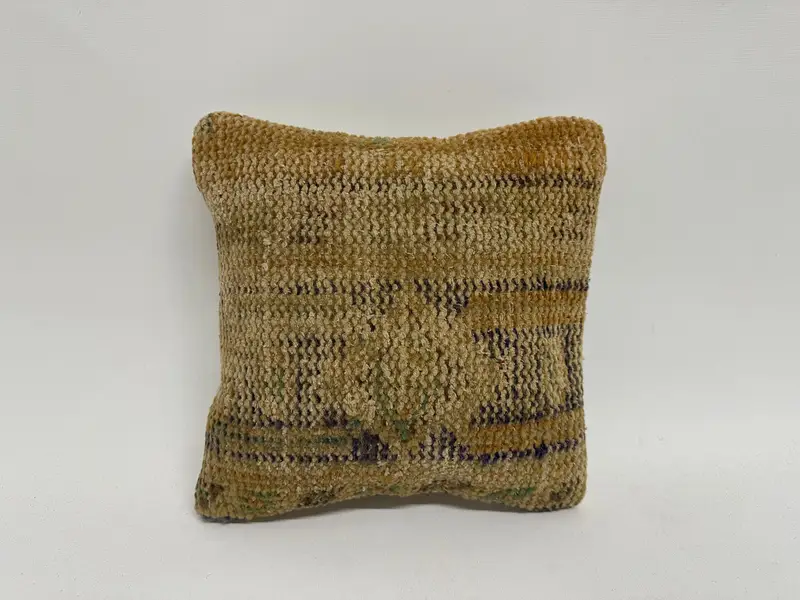 Gift Pillow, Hippie Throw Pillow Case, Turkish Corner Pillow Cover, Kilim Cushion Sham, Antique Pillows, 12x12 Orange Cushion Cover, Cushion - 1