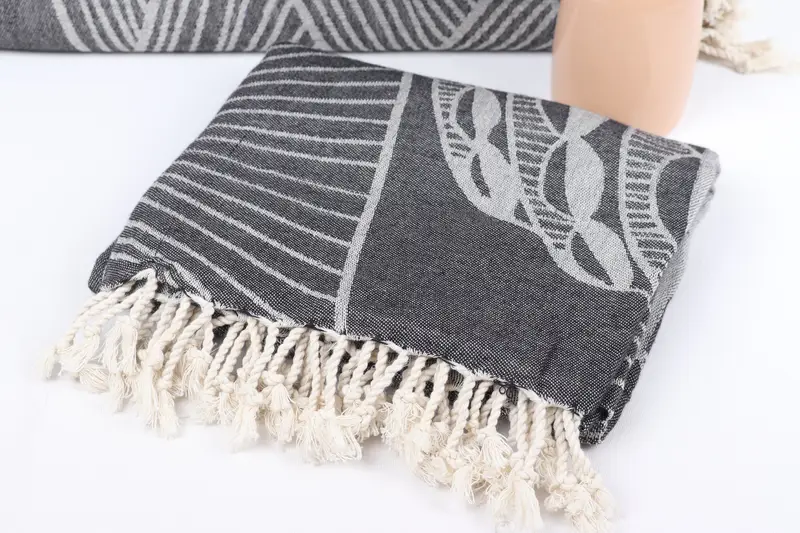 Peshtemal Towel, Lightweight Turkish towel, Guest Towel, Maid Of Honor Gift, 68x40 Cotton Striped Design Towel, Organic towel, Oversized Beach Towel - 6