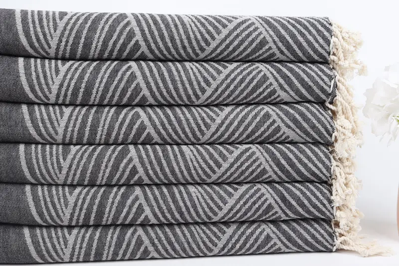 Peshtemal Towel, Lightweight Turkish towel, Guest Towel, Maid Of Honor Gift, 68x40 Cotton Striped Design Towel, Organic towel, Oversized Beach Towel - 4