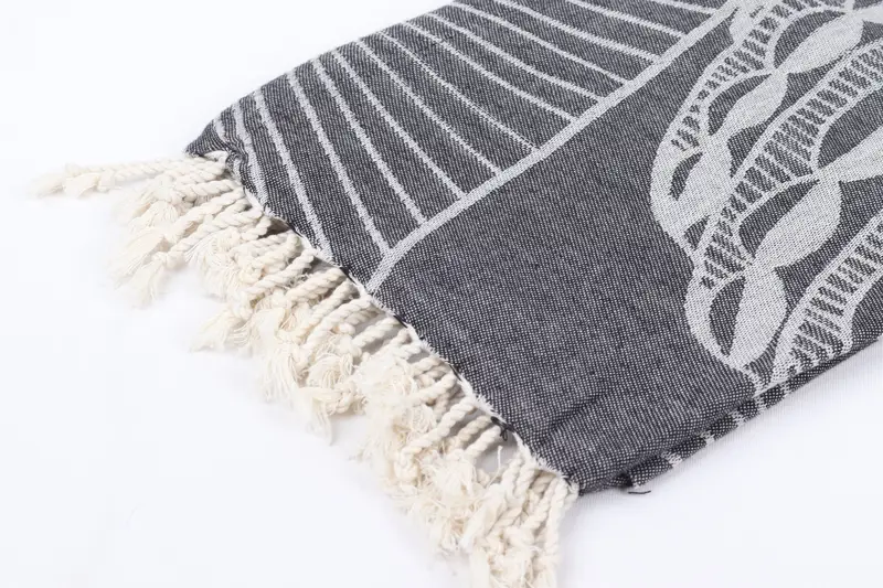 Peshtemal Towel, Lightweight Turkish towel, Guest Towel, Maid Of Honor Gift, 68x40 Cotton Striped Design Towel, Organic towel, Oversized Beach Towel - 8