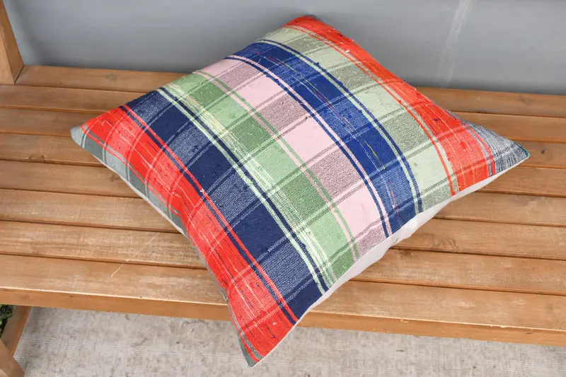 Kissengehäuse, Luxuskissenbezüge, Vintage -Kissen, 20x20 Green Pillow Sham, Kilim -Kissen, Vintage Kilim Throw -Kissen, Bolster -Wurfkissenschamm - 2