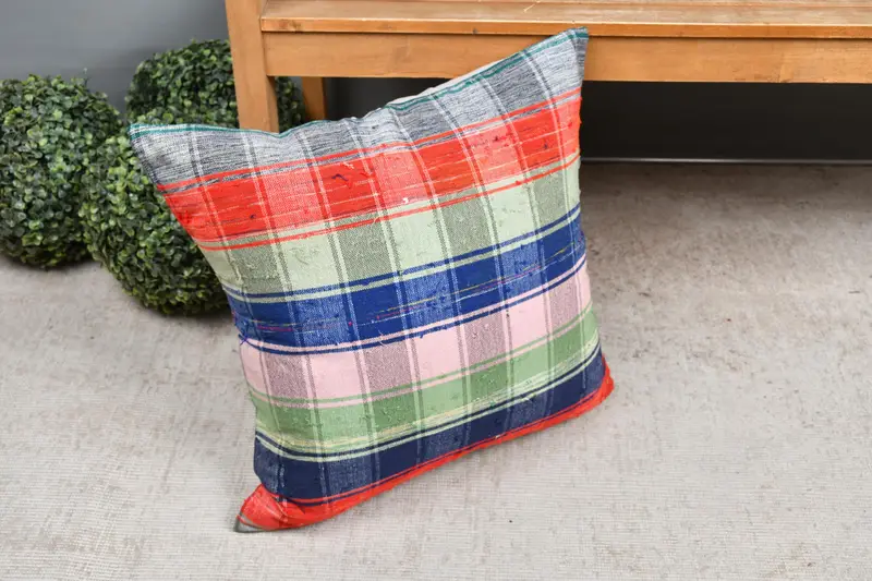 Kissengehäuse, Luxuskissenbezüge, Vintage -Kissen, 20x20 Green Pillow Sham, Kilim -Kissen, Vintage Kilim Throw -Kissen, Bolster -Wurfkissenschamm - 7