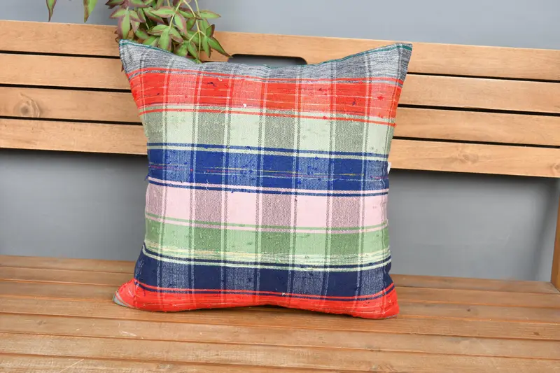 Kissengehäuse, Luxuskissenbezüge, Vintage -Kissen, 20x20 Green Pillow Sham, Kilim -Kissen, Vintage Kilim Throw -Kissen, Bolster -Wurfkissenschamm - 6