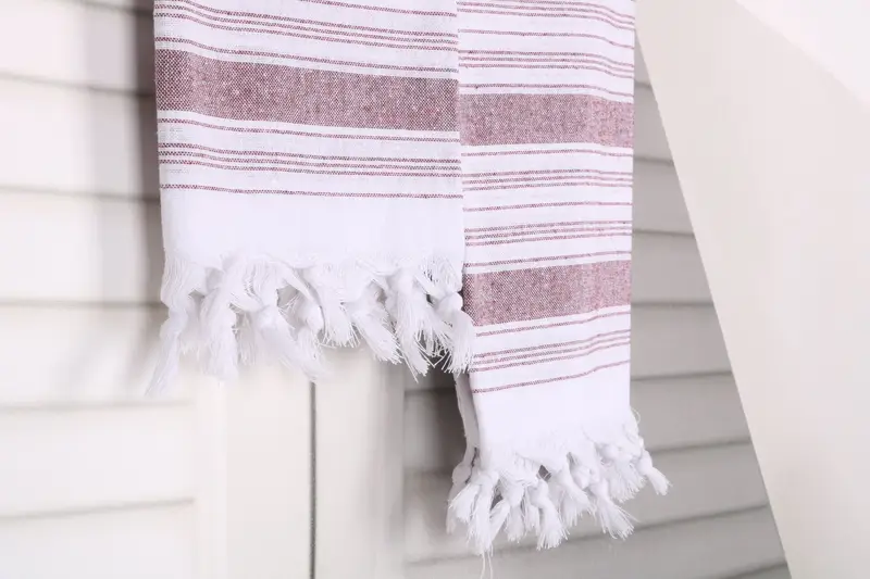 Peshtemal, Turkish hand towel, Embroidered Turkish Towel, Personalized Bridesmaid Gift, Wedding Favors, 68x32 Cotton Striped Towel, Bulk Order Towel - 8