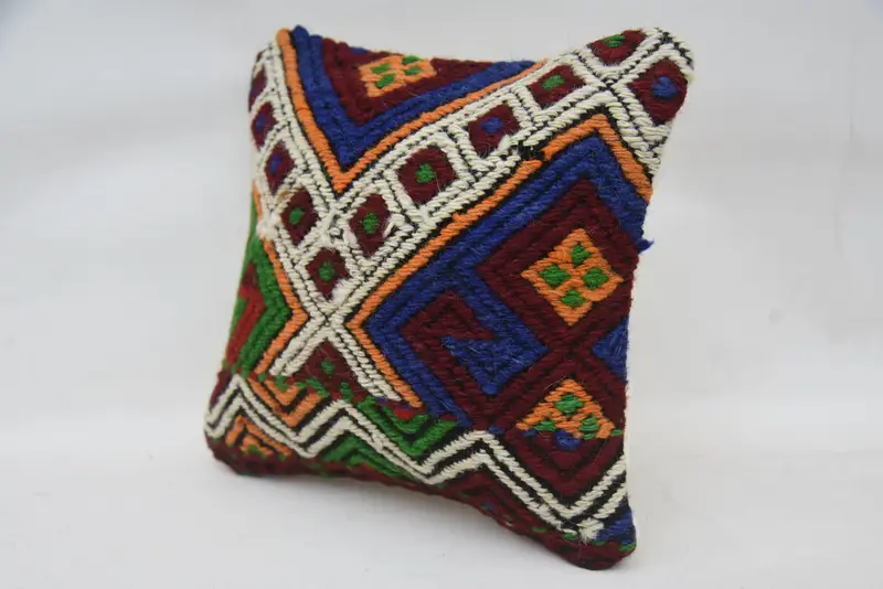 Patio Pillow Sham, Pillow for Sofa, Home Decor Pillow, Ethnical Kilim Rug Pillow, 12x12 Green Cushion Cover, Pillow Case - 3