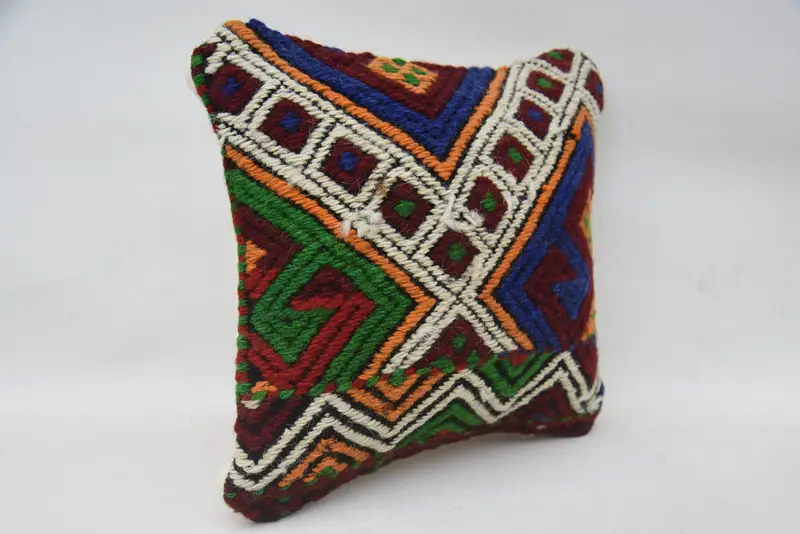 Patio Pillow Sham, Pillow for Sofa, Home Decor Pillow, Ethnical Kilim Rug Pillow, 12x12 Green Cushion Cover, Pillow Case - 2