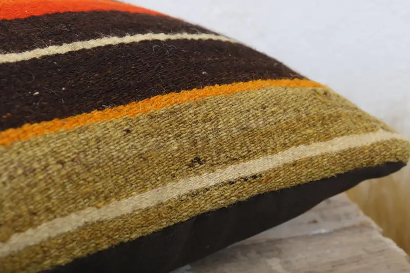Handmade Kilim Cushion, Cushion Case, 12x12 Orange Cushion Cover, Throw Kilim Pillow, Turkish Pillow, Garden Pillow Case, Colorful Cushion Cover - 6