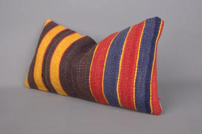 Cushion Case, Farmhouse Cushion Case, Kilim Cushion Sham, Interior Designer Pillow, Throw Kilim Pillow, 8x16 Brown Cushion Case - 4