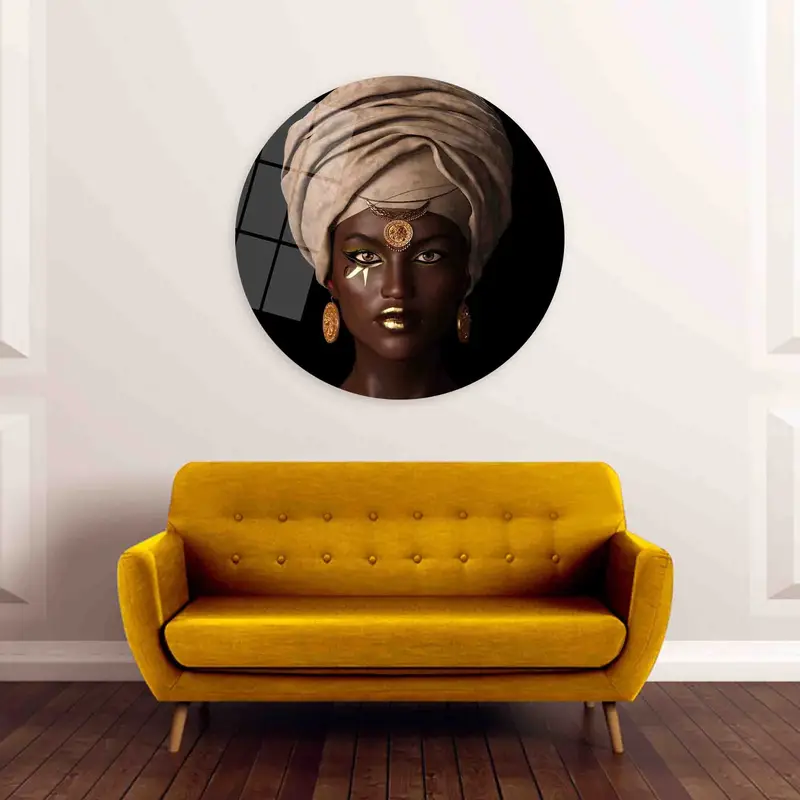 エレガントなキャンバス アート: 黒人女性の美しさを讃える