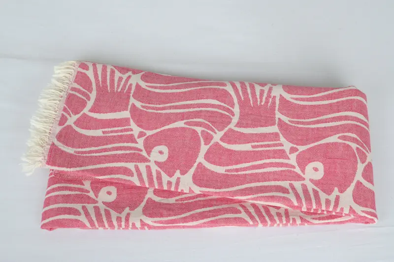 Bedspread, Turkish Cotton Blanket, Family Gift Basket, 70x60 Cotton Fish Design Towel, Bachelorette Party Favors, Beach Blanket, Monogram Blanket - 6