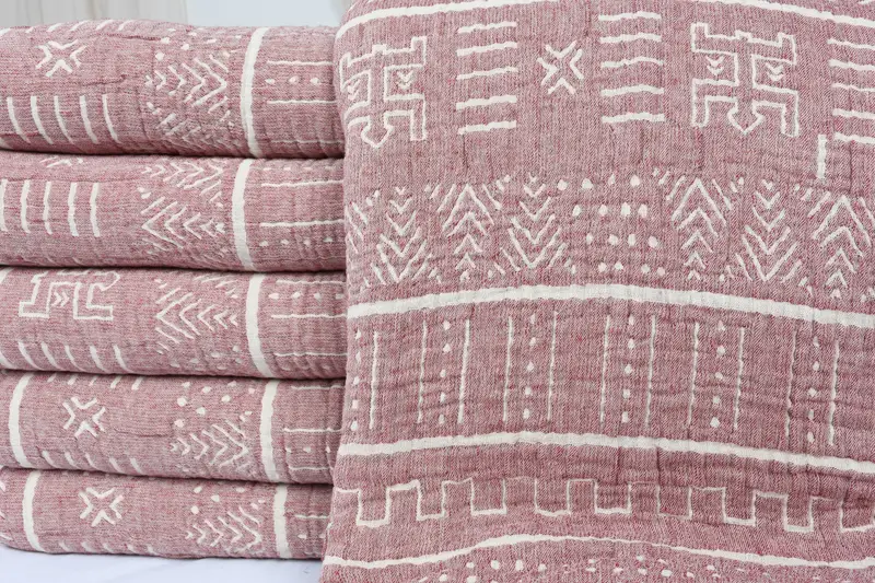 Bachelorette Party Gifts, Housewarming Gift, Boho Throw Blankets, 92x80 Cotton Ethnic Design Towel, Custom Blanket, Turkish Bedcover - 2