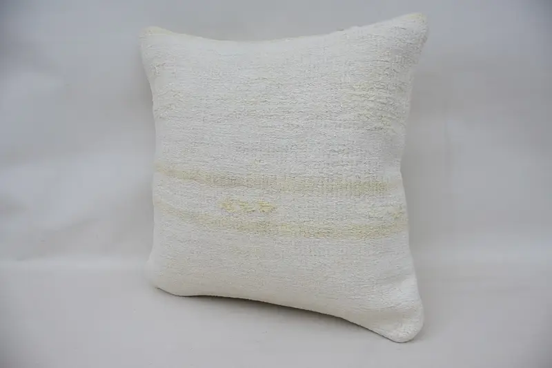 16x16 White Pillow Cover, Handmade Kilim Cushion, Kilim Rug Cushion Case, Pillow Case, Vintage Kilim Pillow, Pet Pillow Cover, Antique Pillows - 3