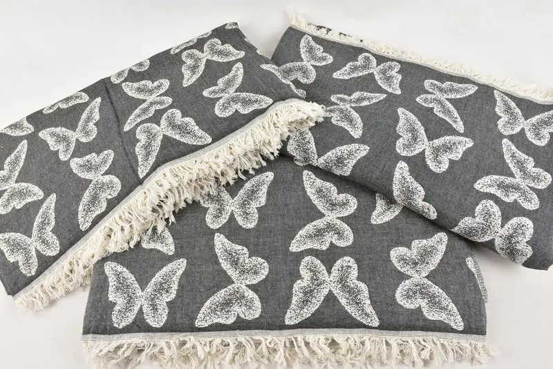 Boho -Wurfdecke, Wurfdecke Couch, Halloween -Geschenke, Hauswärmsgeschenk, übergroßes Strandtuch, 96x80 Baumwollschmetterling Mustertuch - 6