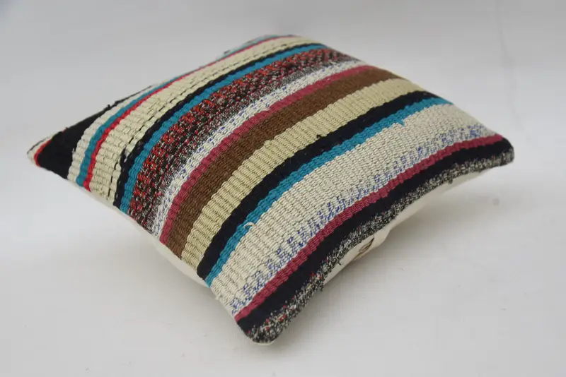 Outdoor Cushion, Pillow for Sofa, Pillow Cover, Turkish Kilim Pillow, 12x12 Beige Pillow Sham, Kilim Cushion Sham, Office Chair Pillow Case - 6