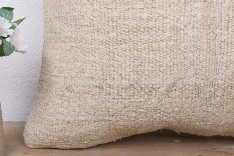 Kilim Cushion Sham, Vintage Kilim Pillow, 18x18 Beige Cushion, Pillow Sham, Interior Designer Pillow, Custom Cushion, Pastel Cushion Case - 3