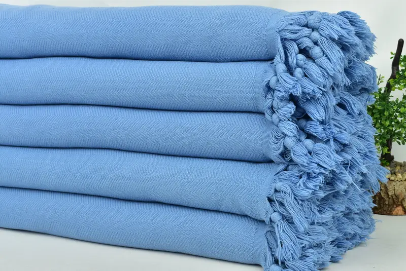 Decorative Blanket, King Size Bedspread, 88x70 Cotton Stonewashed Chevron Towel, Wedding Favors, Monogram Beach Blanket, Boho Throw Blankets - 3
