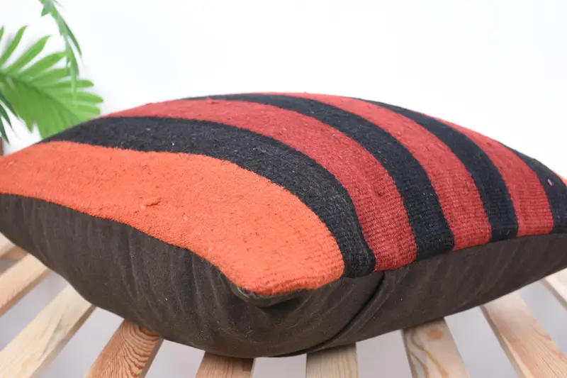 Pillow Sham, Home Decor Pillow, 20x20 Red Pillow Sham, Muted Pillow Case, Nomadic Pillow, Vintage Kilim Pillow, Tribal Pillow Case, Boho Pillow - 5