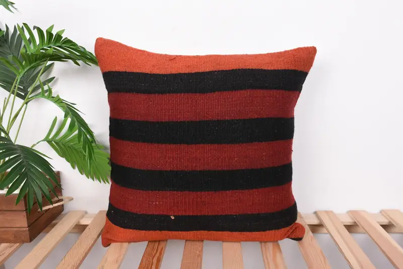 Pillow Sham, Home Decor Pillow, 20x20 Red Pillow Sham, Muted Pillow Case, Nomadic Pillow, Vintage Kilim Pillow, Tribal Pillow Case, Boho Pillow - 1