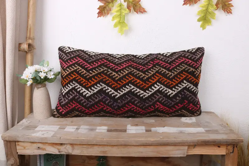 Interior Designer Pillow, 12x24 Brown Cushion Case, Custom Pillow Cover, Boho Pillow, Antique Pillows, Cushion, Toss Cushion - 1