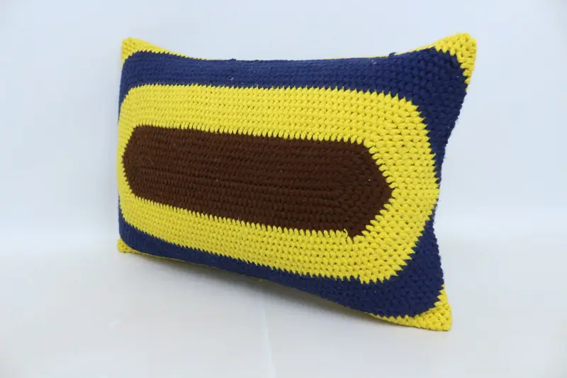 Kilim Pillow, Pillow for Couch, Yoga Pillow Cover, Pillow Cover, Boho Pillow Sham Cover, 16x24 Yellow Cushion Cover, Car Cushion Case - 4