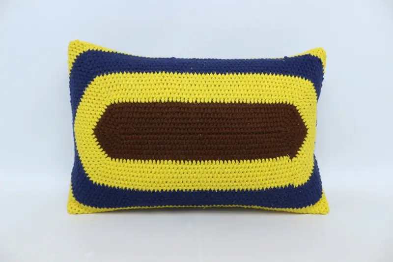 Kilim Pillow, Pillow for Couch, Yoga Pillow Cover, Pillow Cover, Boho Pillow Sham Cover, 16x24 Yellow Cushion Cover, Car Cushion Case - 1