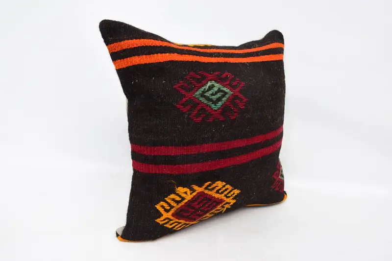 Kilim Cushion Sham, Cushion, Pillow for Couch, Throw Kilim Pillow, Toss Cushion Case, Luxury Pillow Sham, 24x24 Brown Pillow Case - 3