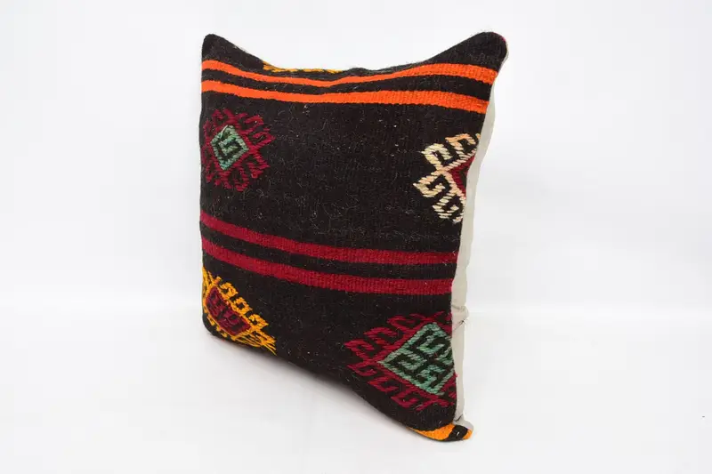 Kilim Cushion Sham, Cushion, Pillow for Couch, Throw Kilim Pillow, Toss Cushion Case, Luxury Pillow Sham, 24x24 Brown Pillow Case - 4