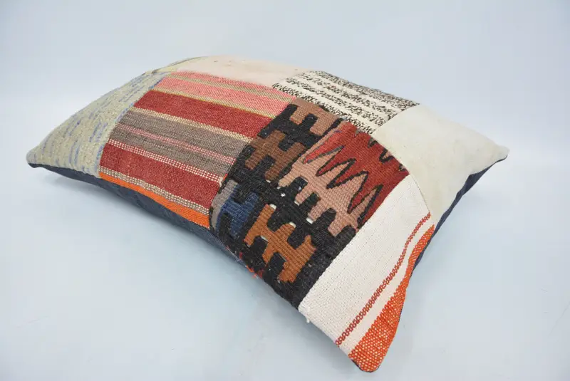 Bright Cushion Cover, Turkish Pillow, Throw Kilim Pillow, Pillow Cover, Ikat Cushion Case, 16x24 Pink Cushion, Interior Designer Pillow - 6