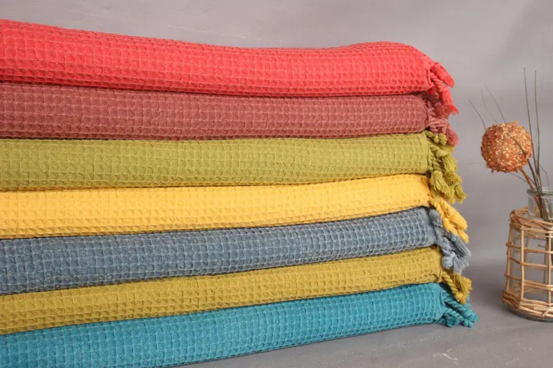 Bedspread, Best Wedding Gift, Wedding Gift Customized Blanket, Decorative Blanket, Christmas Gift, 92x68 Cotton Waffle Towel, Boho Throw Blankets - 2