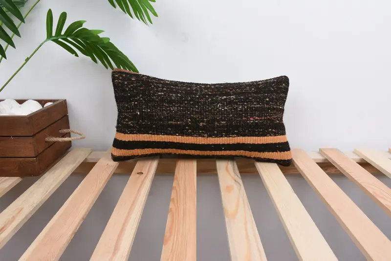 Pillow for Couch, 8x16 Brown Cushion Case, Kilim Pillow, Wholesale Pillow, Pillow for Sofa, Pillow, Outdoor Throw Pillow Sham - 1