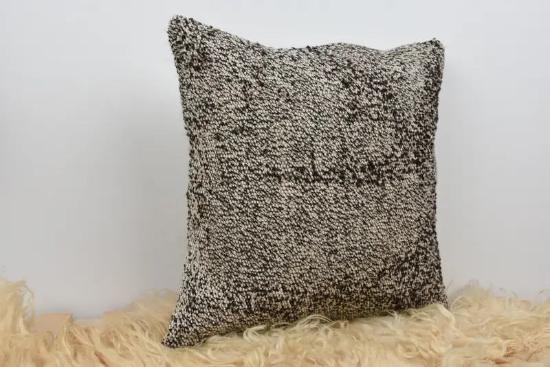 Pillow for Couch, Vintage Kilim Pillow, Oriental Pillow Case, Wool Kilim Pillow Pillow Case, 16x16 Beige Cushion Cover, Antique Pillows, Cushion - 8