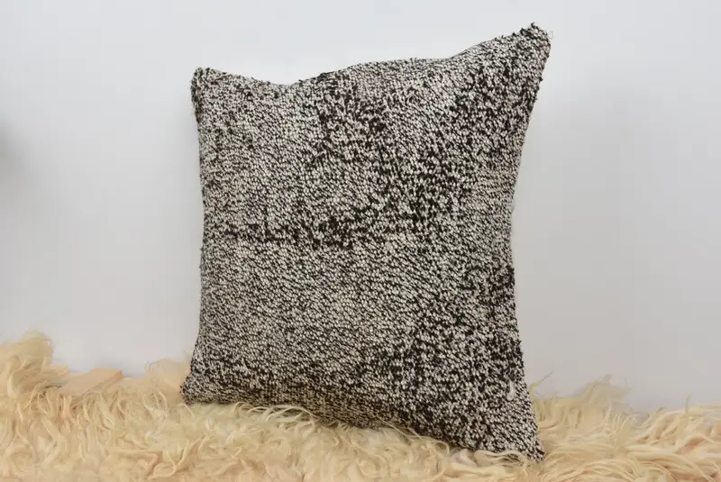 Pillow for Couch, Vintage Kilim Pillow, Oriental Pillow Case, Wool Kilim Pillow Pillow Case, 16x16 Beige Cushion Cover, Antique Pillows, Cushion - 7