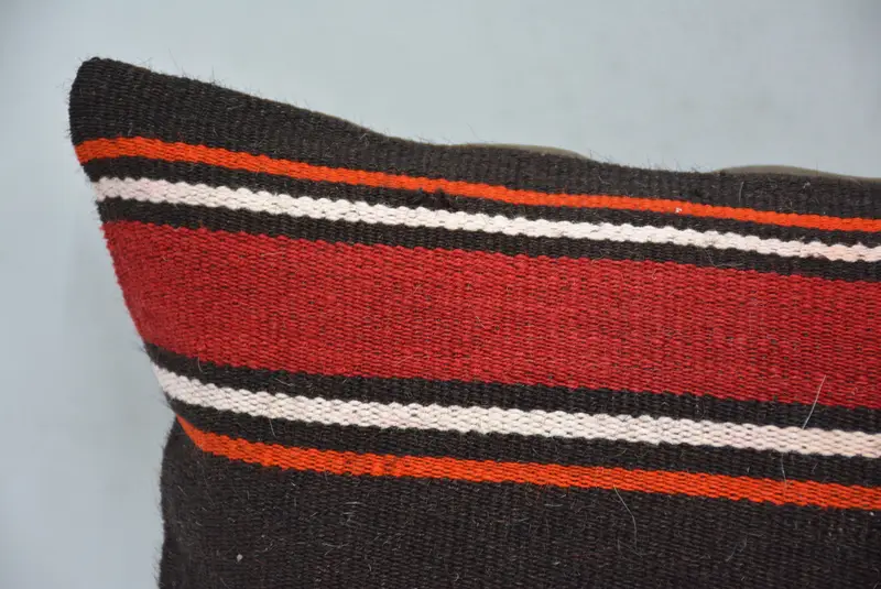 Handwoven Pillow Cover Pillow, Kilim Pillow Cover, Pillow Cover, 12x24 Brown Pillow Cover, Antique Pillows, Ethnical Kilim Rug Pillow - 2