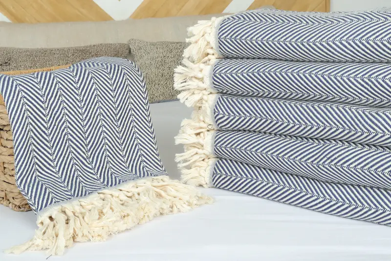 Housewarming Gift, 70x64 Cotton Chevron Towel, Woven Blanket, Turkish Towel Beach Blanket, Throw Blanket, Personalized Gift, Aesthetic Blanket - 4