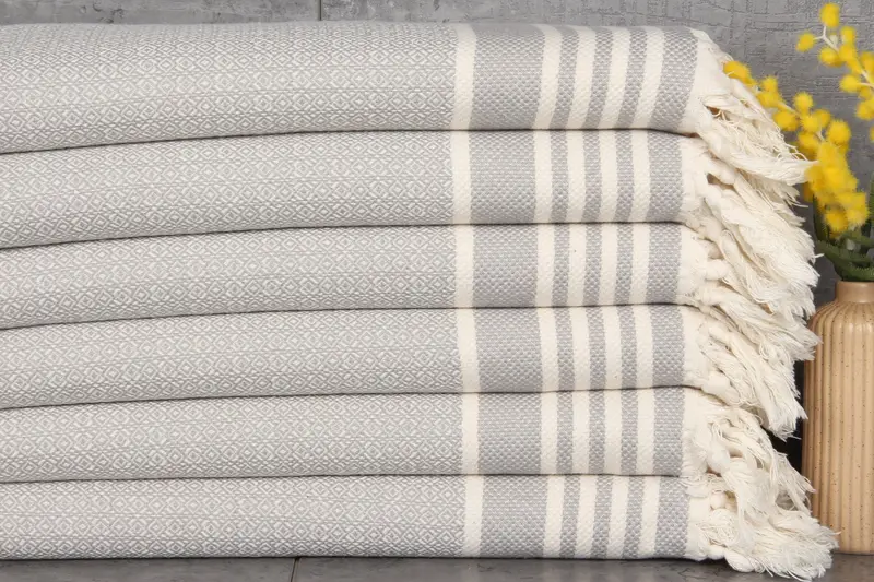 Custom Tea Towel Light Gray Diamond 16x32 Inches Bathroom Towel