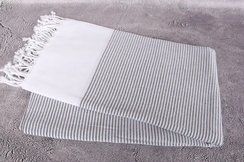 Quick-Dry Beach Towel, Gift For Best Friend, 70x40 Cotton Striped Towel, Eco-Friendly Turkish Towel, Fouta towel, Personalized Beach Towel - 6