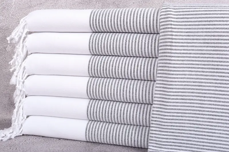 Quick-Dry Beach Towel, Gift For Best Friend, 70x40 Cotton Striped Towel, Eco-Friendly Turkish Towel, Fouta towel, Personalized Beach Towel - 1