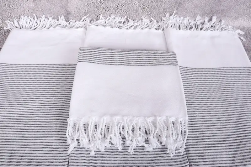 Quick-Dry Beach Towel, Gift For Best Friend, 70x40 Cotton Striped Towel, Eco-Friendly Turkish Towel, Fouta towel, Personalized Beach Towel - 4