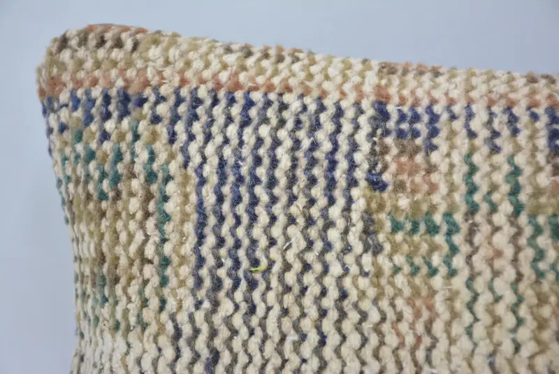 Boho Pillow Sham Cover, Hippie Throw Cushion Case, Turkish Kilim Pillow, Cushion Cover, 8x16 Blue Cushion Cover, Pillow for Couch - 2