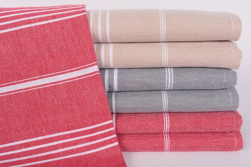 Turkish Beach Towel Monogrammed Cotton Dark Gray Stripes, 70x40 Inches