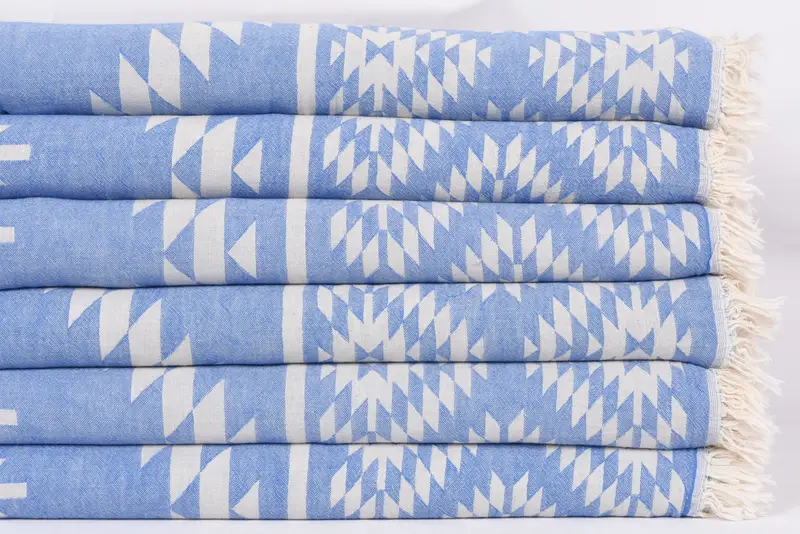 En İyi Düğün Hediyesi, Gelin Duş Hediyesi, Türk Battaniyesi, 84x56 Pamuk Kilim Tasarım Havlusu, Gelin Hediyeleri, Bekarlık Büyük Havlu, Masa Kontrolü - 4
