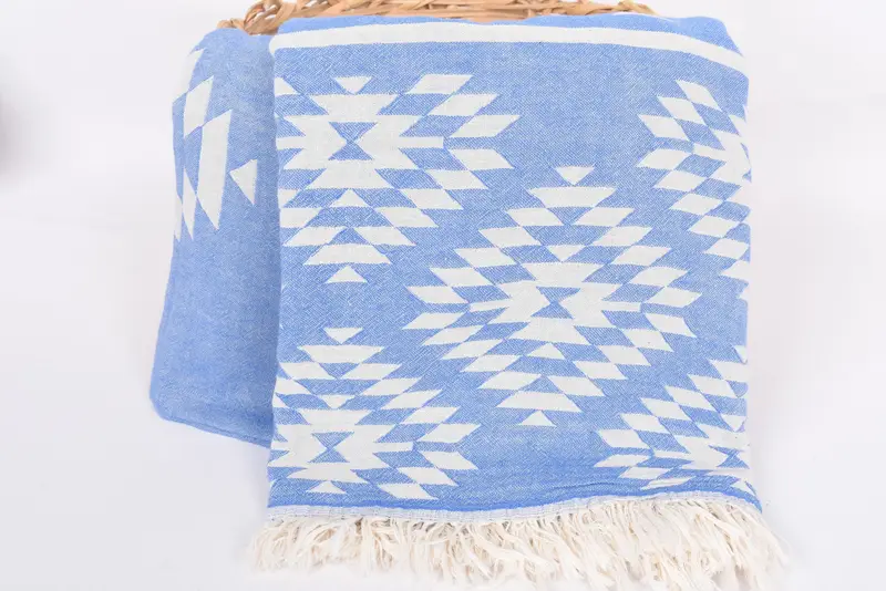 En İyi Düğün Hediyesi, Gelin Duş Hediyesi, Türk Battaniyesi, 84x56 Pamuk Kilim Tasarım Havlusu, Gelin Hediyeleri, Bekarlık Büyük Havlu, Masa Kontrolü - 6