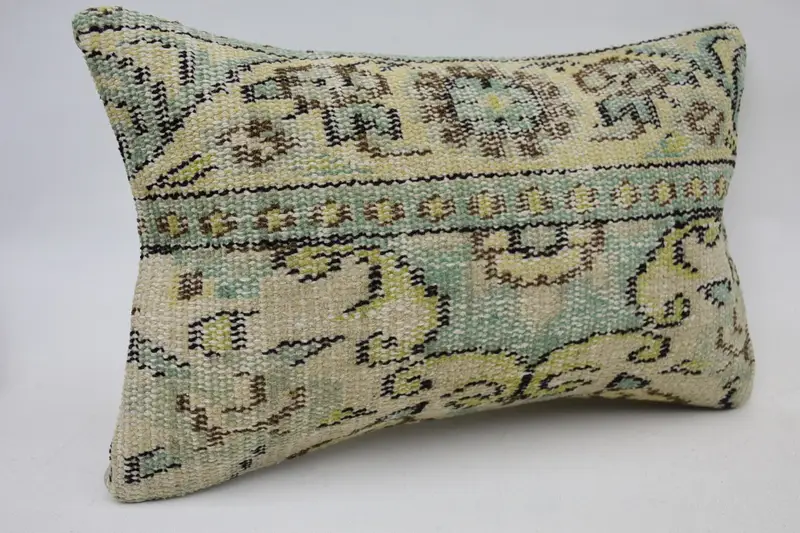12x20 Beige Pillow Cover, Garden Pillow Case, Kilim Pillow, Pillow for Couch, Pillow Case, Aztec Pillow, Ethnical Kilim Rug Pillow - 2
