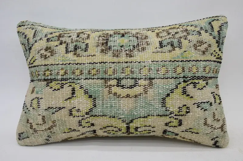 12x20 Beige Pillow Cover, Garden Pillow Case, Kilim Pillow, Pillow for Couch, Pillow Case, Aztec Pillow, Ethnical Kilim Rug Pillow - 4