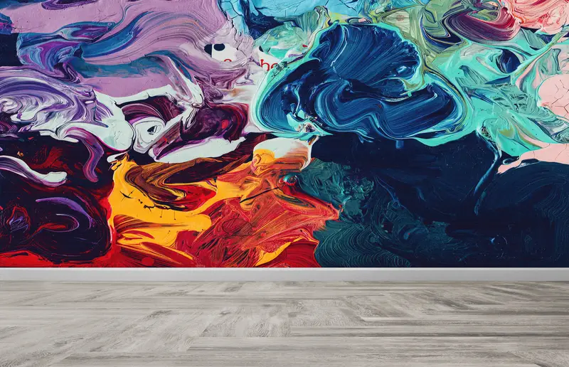 Canlı Modern Soyut Baskılı Duvar Kağıdı: Alanınızı Yükseltin